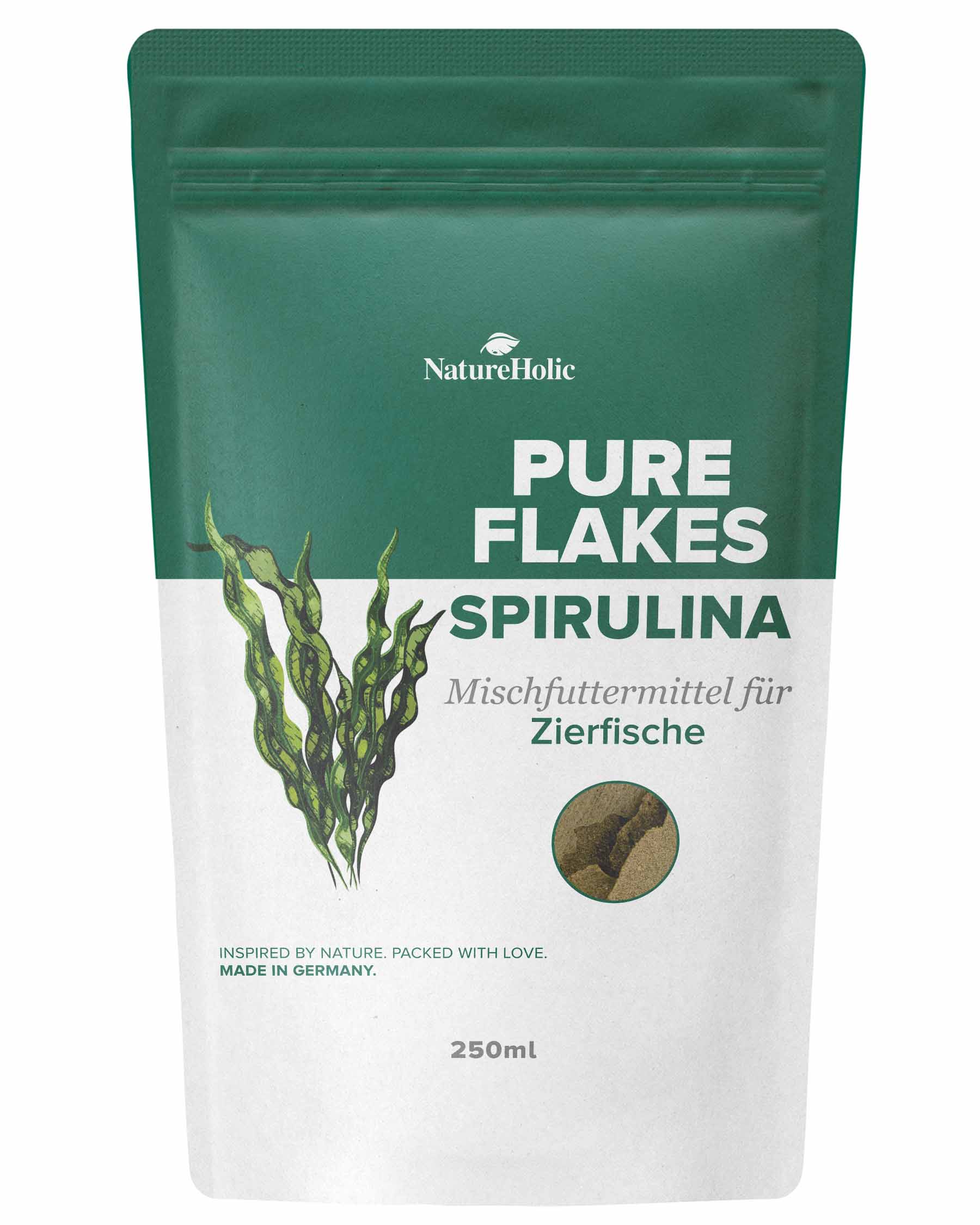 NatureHolic Pure Flakes Spirulina Beutel 250 ml
